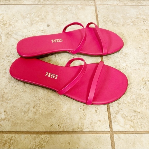 New Tkees pink leather Gemma sandals size 5 - Picture 4 of 6